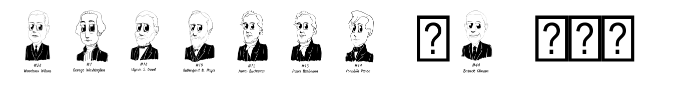 Cartoon US Presidents Dingbats